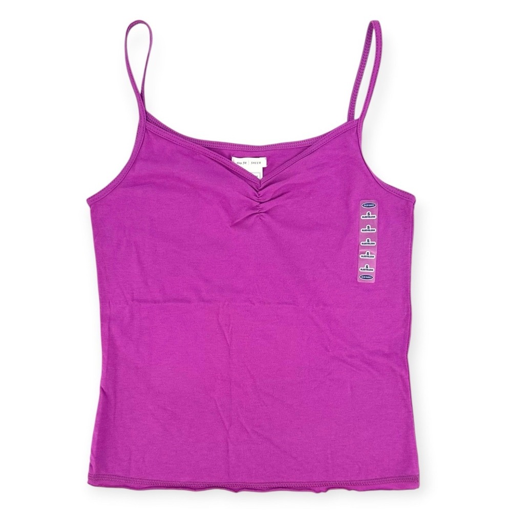 Vintage Y2K Old Navy Tiny Fit Ruched Cami Tank Top Women's Small Pink NWT - Picture 5 of 9